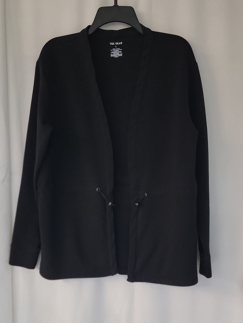 tek gear Black Open-Front Utility Jacket with Drawstring